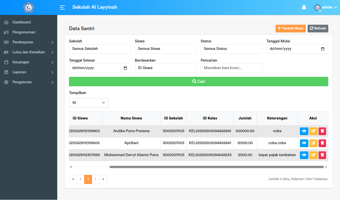 Data Santri - Update